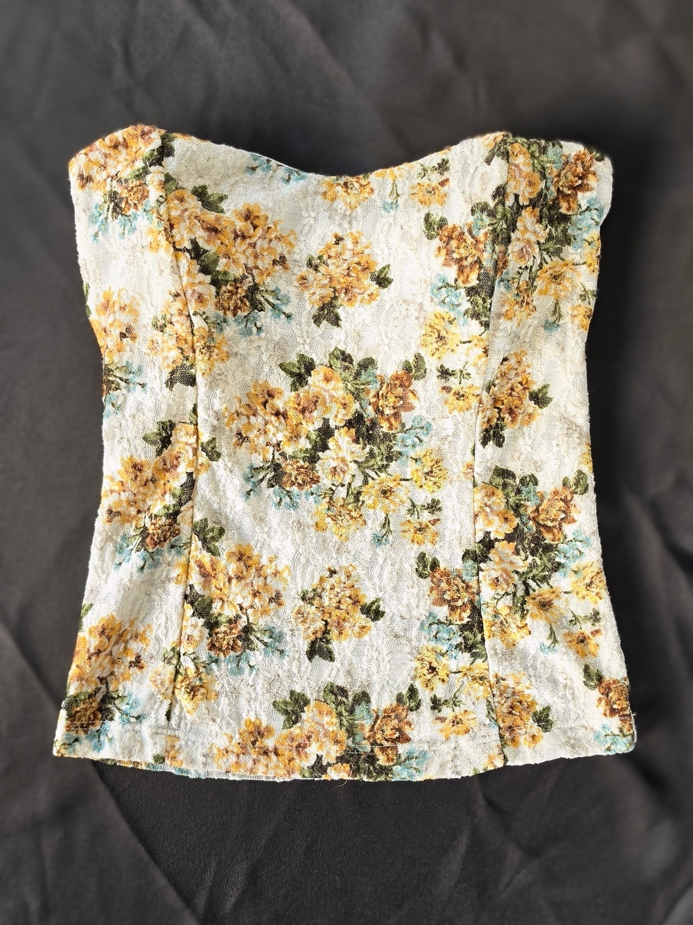 BodyC Vintage Y2K Strapless Floral 'Tapestry' Corset